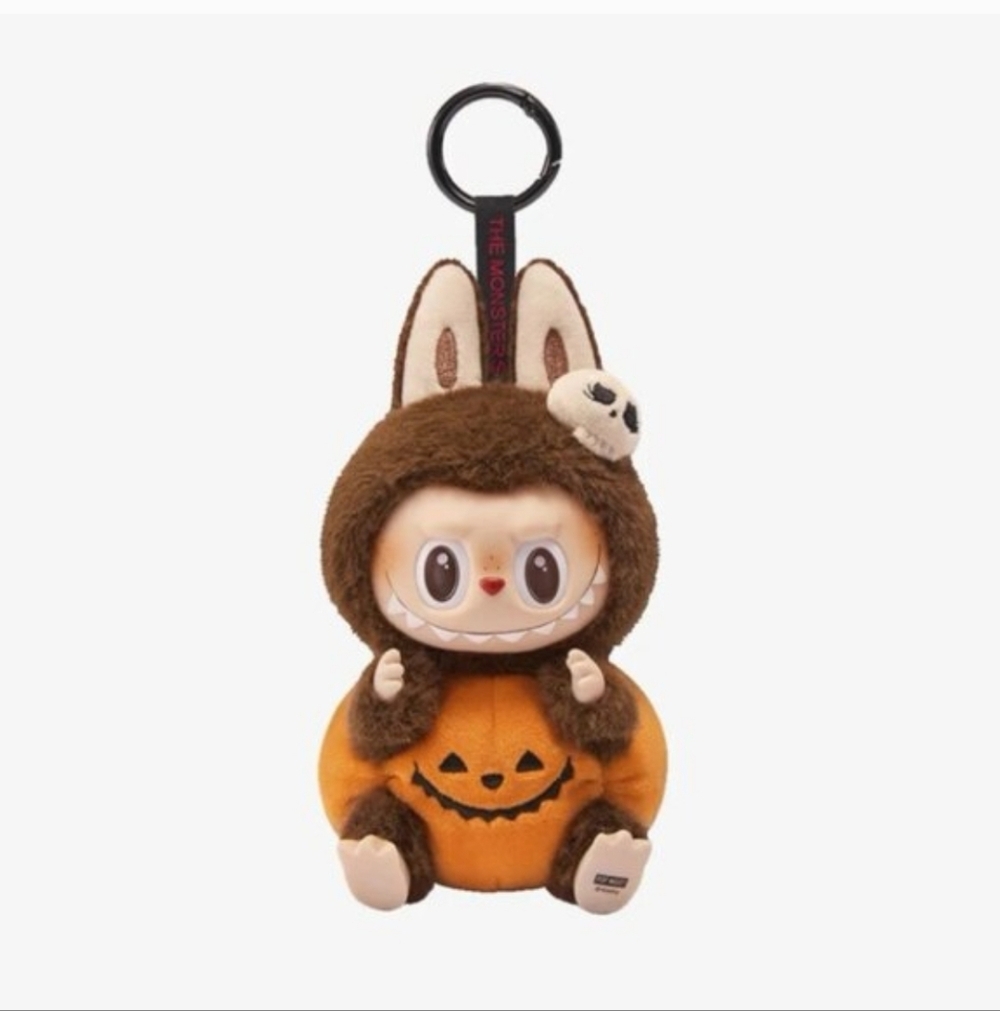 Labubu Happy Halloween Party Series-Sitting Pumpkin Vinyl Plush Pendant